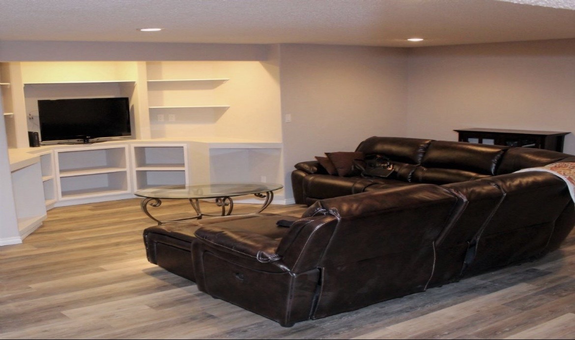 Finished basement living space